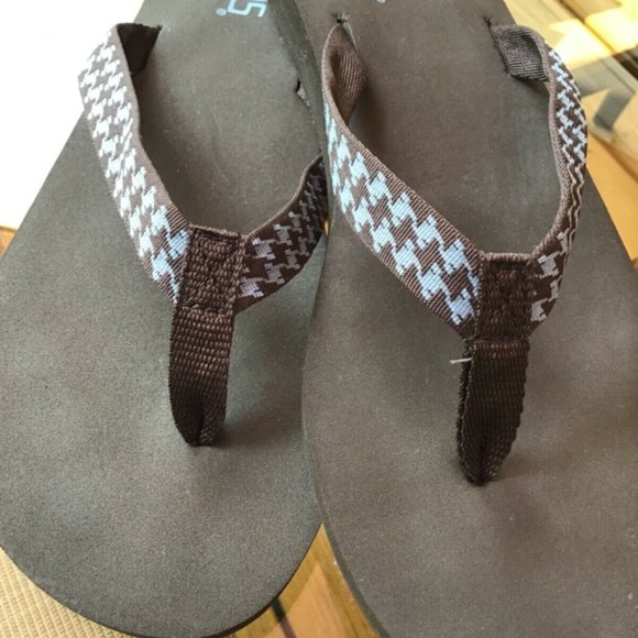 Flojos Womens Sandals Flip Flops US 7 Brown Blue - Picture 1 of 5